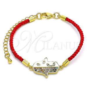 Pulsera Elegante 03.381.0013.06 Oro Laminado, Diseño de Mano de Dios, con Multicolor Micro Pave, Pulido, Tono Dorado (02 MM Thickness, 6 Inches Length)