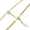 Rosario de Pulsera 09.213.0029.08 Oro Laminado, Diseño de Guadalupe y Cruz, Pulido, Tono Dorado