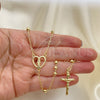 Rosario Fino 09.213.0031.24 Oro Laminado, Diseño de Guadalupe y Crucifijo, Pulido, Tono Dorado