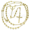 Rosario Fino 09.213.0031.24 Oro Laminado, Diseño de Guadalupe y Crucifijo, Pulido, Tono Dorado