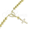Rosario de Pulsera 09.213.0034.08 Oro Laminado, Diseño de Guadalupe y Cruz, Pulido, Tono Dorado