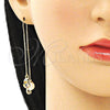 Arete Violador 02.210.0506.1 Oro Laminado, con Multicolor Micro Pave, Pulido, Tono Dorado