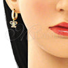 Argolla Huggie 02.210.0516.1.15 Oro Laminado, Diseño de Mariposa, con Multicolor Micro Pave, Pulido, Tono Dorado