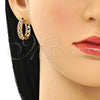 Argolla Huggie 02.210.0518.2.20 Oro Laminado, Diseño de Corazón, con Granate Micro Pave, Pulido, Tono Dorado