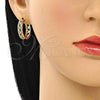 Argolla Huggie 02.210.0518.3.20 Oro Laminado, Diseño de Corazón, con Negro Micro Pave, Pulido, Tono Dorado