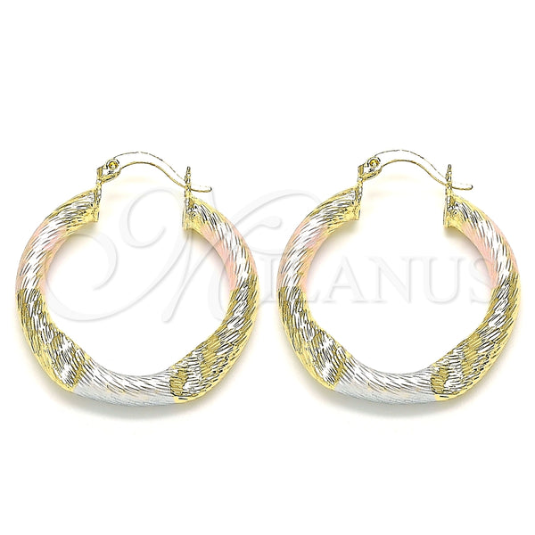 Argolla Mediana 02.170.0391.30 Oro Laminado, Diamantado, Tres Tonos