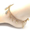 Tobillera de Dije 03.372.0013.10 Oro Laminado, Diseño de Búho y Paperclip, con Blanca Cristal, Pulido, Tono Dorado (03 MM Thickness, 10 Inches Length)