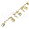 Tobillera de Dije 03.372.0021.10 Oro Laminado, Diseño de Llave y Candado, Pulido, Tono Dorado (03 MM Thickness, 10 Inches Length)