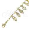 Tobillera de Dije 03.372.0024.10 Oro Laminado, Diseño de Mano de Dios y Paperclip, Pulido, Tono Dorado (03 MM Thickness, 10 Inches Length)