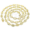 Gargantilla Basica 04.326.0002.28 Oro Laminado, Diseño de Puff Mariner, Pulido, Tono Dorado (08 MM Thickness, 28 Inches Length)