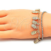 Pulsera de Dije 03.372.0013.08 Oro Laminado, Diseño de Búho y Paperclip, con Blanca Cristal, Pulido, Tono Dorado (03 MM Thickness, 8 Inches Length)