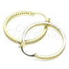 Argolla Mediana 02.185.0005.30 Oro Laminado, con Blanca Micro Pave, Pulido, Tono Dorado
