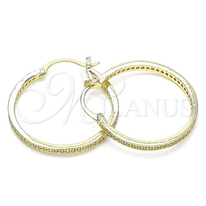 Argolla Mediana 02.185.0005.30 Oro Laminado, con Blanca Micro Pave, Pulido, Tono Dorado