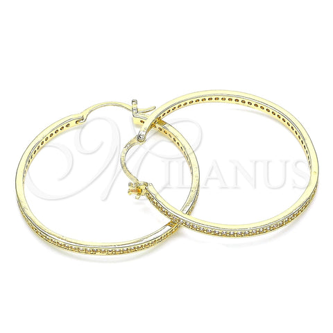 Argolla Mediana 02.185.0005.40 Oro Laminado, con Blanca Micro Pave, Pulido, Tono Dorado