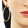 Argolla Grande 02.185.0005.50 Oro Laminado, con Blanca Micro Pave, Pulido, Tono Dorado
