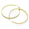 Argolla Grande 02.185.0005.50 Oro Laminado, con Blanca Micro Pave, Pulido, Tono Dorado