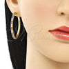 Argolla Huggie 02.185.0007.35 Oro Laminado, con Blanca Zirconia Cubica, Pulido, Tono Dorado