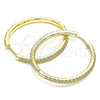 Argolla Huggie 02.185.0007.35 Oro Laminado, con Blanca Zirconia Cubica, Pulido, Tono Dorado