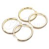 Argolla Huggie 02.185.0007.35 Oro Laminado, con Blanca Zirconia Cubica, Pulido, Tono Dorado