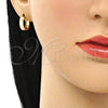 Argolla Huggie 02.210.0519.12 Oro Laminado, Pulido, Tono Dorado