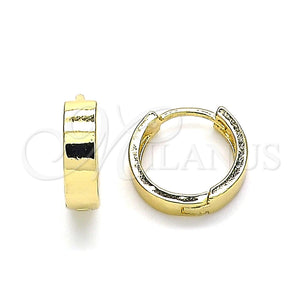 Argolla Huggie 02.210.0519.12 Oro Laminado, Pulido, Tono Dorado