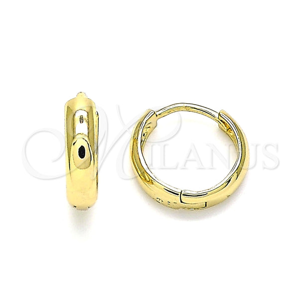 Argolla Huggie 02.210.0520.12 Oro Laminado, Pulido, Tono Dorado