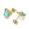 Arete Dormilona 02.213.0231.1 Oro Laminado, Diseño de Corazón y Gota, con Topacio Azul Zirconia Cubica, Pulido, Tono Dorado