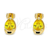 Arete Dormilona 02.213.0234.1 Oro Laminado, Diseño de Gota, con Amarillo Zirconia Cubica, Pulido, Tono Dorado