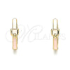 Argolla Huggie 02.213.0236.15 Oro Laminado, Diseño de Hebilla del Cinturón, Esmaltado Rosado, Tono Dorado