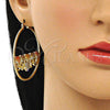 Argolla Grande 02.380.0081.50 Oro Laminado, Diseño de Elefante y Corazón, con Blanca Cristal, Diamantado, Tres Tonos