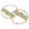 Argolla Grande 02.380.0081.50 Oro Laminado, Diseño de Elefante y Corazón, con Blanca Cristal, Diamantado, Tres Tonos