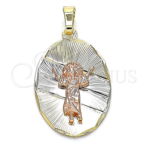 Dije Religioso 05.380.0120 Oro Laminado, Diseño de Divino Niño , Diamantado, Tres Tonos