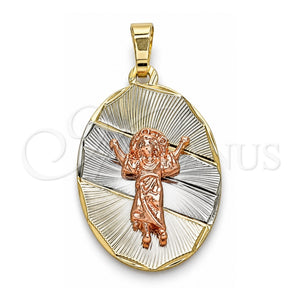 Dije Religioso 05.380.0120 Oro Laminado, Diseño de Divino Niño , Diamantado, Tres Tonos