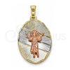 Dije Religioso 05.380.0120 Oro Laminado, Diseño de Divino Niño , Diamantado, Tres Tonos