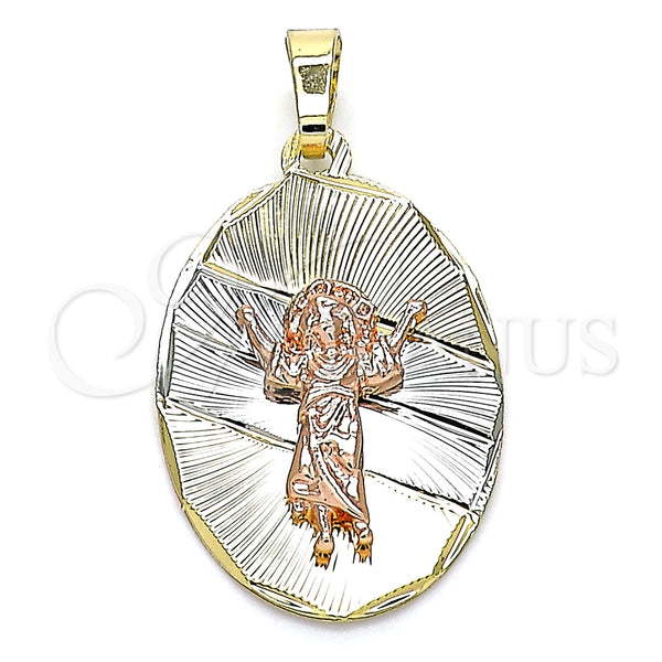 Dije Religioso 05.380.0120 Oro Laminado, Diseño de Divino Niño , Diamantado, Tres Tonos