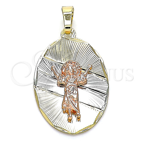 Dije Religioso 05.380.0120 Oro Laminado, Diseño de Divino Niño , Diamantado, Tres Tonos