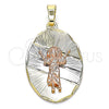 Dije Religioso 05.380.0120 Oro Laminado, Diseño de Divino Niño , Diamantado, Tres Tonos