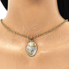 Dije Religioso 05.380.0121 Oro Laminado, Diseño de Jesus, Diamantado, Tres Tonos
