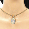 Dije Religioso 05.380.0122 Oro Laminado, Diseño de Guadalupe, Diamantado, Tres Tonos