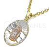 Dije Religioso 05.380.0122 Oro Laminado, Diseño de Guadalupe, Diamantado, Tres Tonos