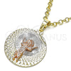 Dije Religioso 05.380.0125 Oro Laminado, Diseño de Divino Niño , Diamantado, Tres Tonos