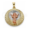 Dije Religioso 05.380.0125 Oro Laminado, Diseño de Divino Niño , Diamantado, Tres Tonos