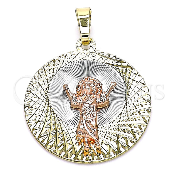 Dije Religioso 05.380.0125 Oro Laminado, Diseño de Divino Niño , Diamantado, Tres Tonos