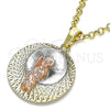 Dije Religioso 05.380.0129 Oro Laminado, Diseño de San Judas, Diamantado, Tres Tonos