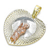 Dije Religioso 05.380.0134 Oro Laminado, Diseño de San Judas y Corazón, Diamantado, Tres Tonos