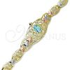 Pulsera Elegante 03.380.0104.07 Oro Laminado, Diseño de Tortuga y Corazón, con Topacio Azul and Negro Zirconia Cubica, Pulido, Tres Tonos (07 MM Thickness, 7 Inches Length)