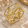 Anillo Elegante 01.380.0005.09 Oro Laminado, Diseño de Tortuga, Pulido, Tono Dorado (Tamaño 9)