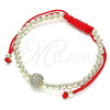 Pulsera Bolo Ajustable 03.299.0081.1.10 Oro Laminado, Diseño de Bola, con Blanca Micro Pave, Pulido, Tono Dorado (04 MM Thickness, 10 Inches Length)
