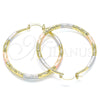 Argolla Grande 02.170.0392.50 Oro Laminado, Diamantado, Tres Tonos