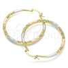 Argolla Grande 02.170.0392.50 Oro Laminado, Diamantado, Tres Tonos